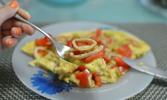omeleta s chobotnicou pre bielkovinovú stravu